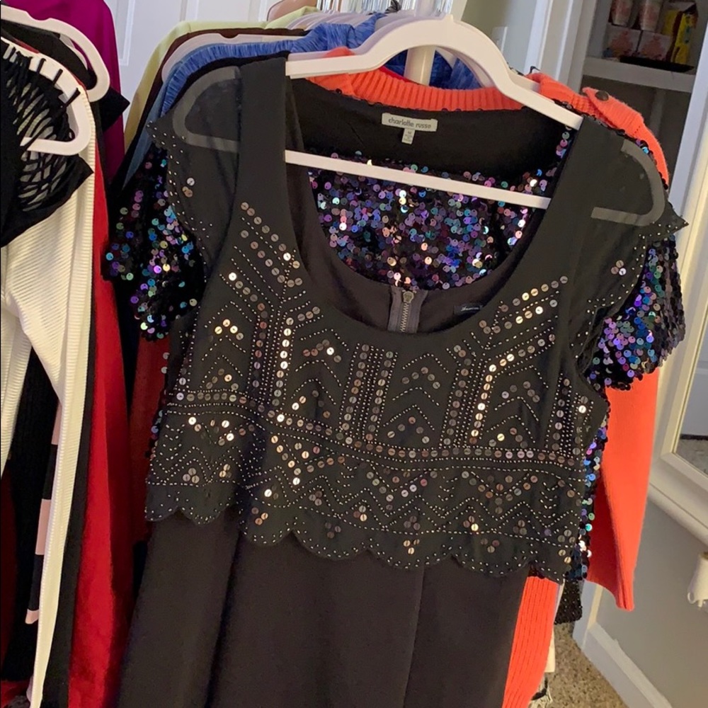 American Eagle Gray Sequin Dress, Medium - Picture 8 of 8